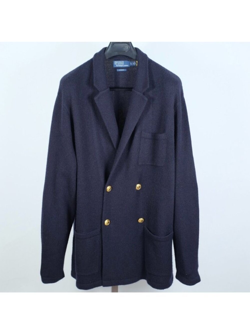 POLO Ralph Lauren 100% cashmere blazer cardigan XL navy double breasted